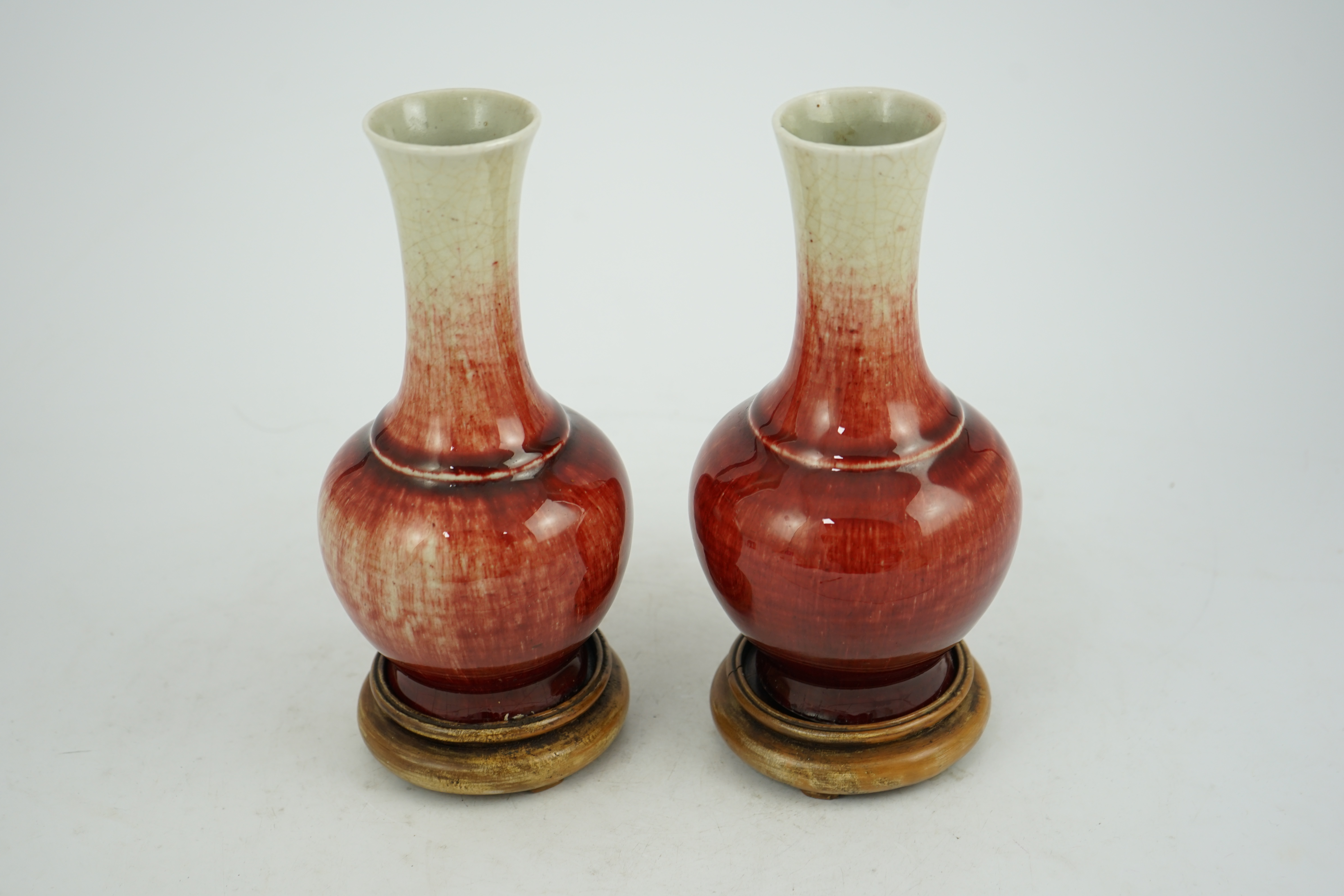 A pair of Chinese Langyao bottle vases, late 18th century